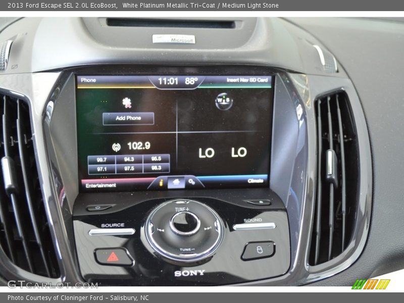 White Platinum Metallic Tri-Coat / Medium Light Stone 2013 Ford Escape SEL 2.0L EcoBoost