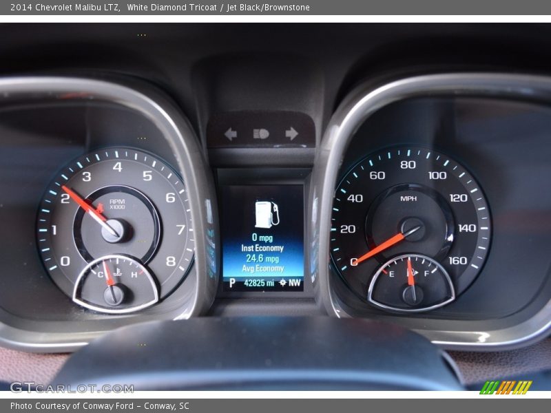 White Diamond Tricoat / Jet Black/Brownstone 2014 Chevrolet Malibu LTZ