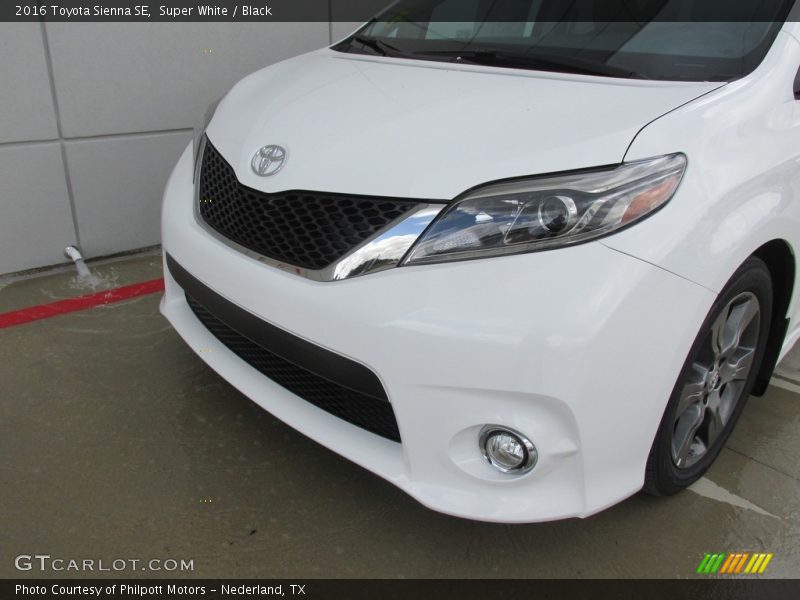 Super White / Black 2016 Toyota Sienna SE