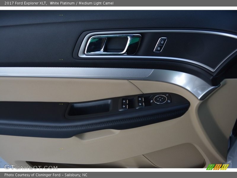White Platinum / Medium Light Camel 2017 Ford Explorer XLT