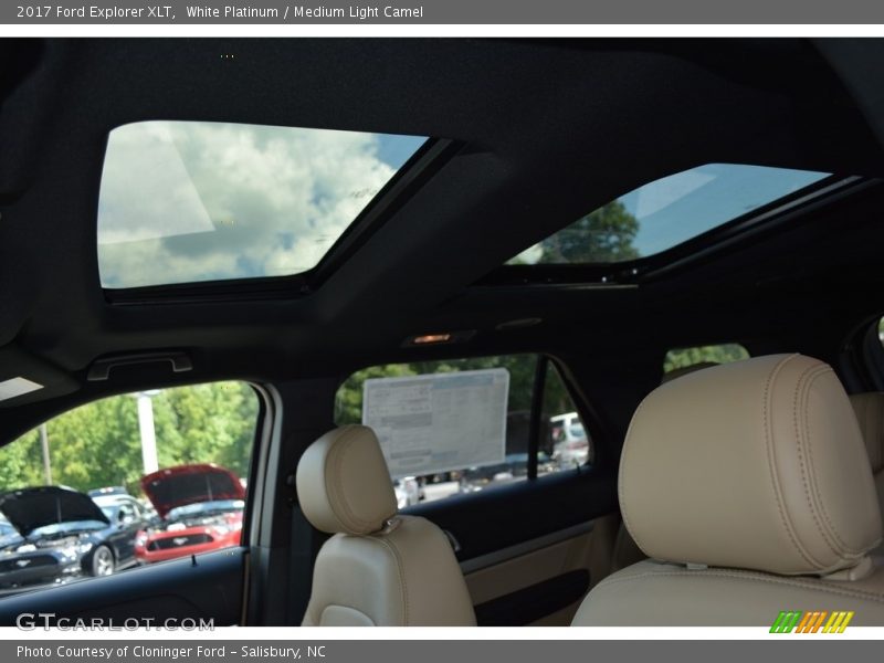 White Platinum / Medium Light Camel 2017 Ford Explorer XLT