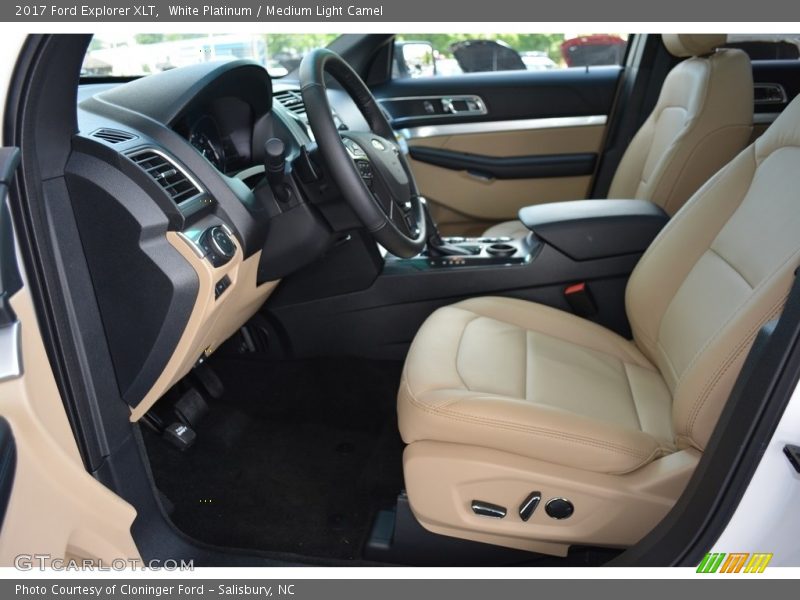 White Platinum / Medium Light Camel 2017 Ford Explorer XLT