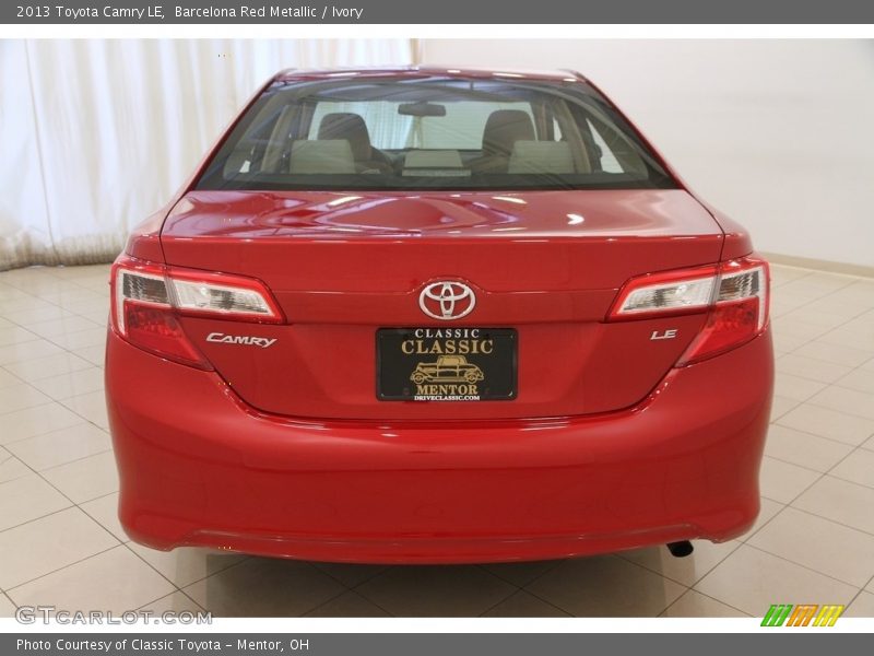 Barcelona Red Metallic / Ivory 2013 Toyota Camry LE