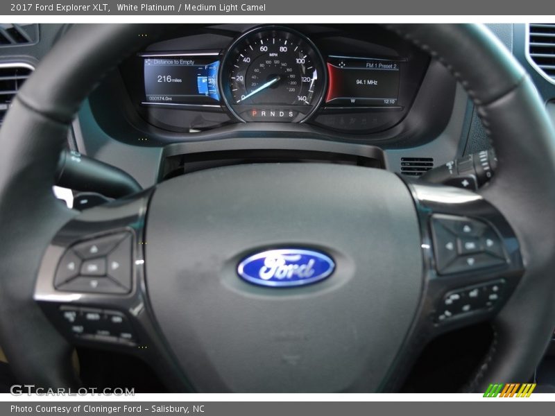 White Platinum / Medium Light Camel 2017 Ford Explorer XLT