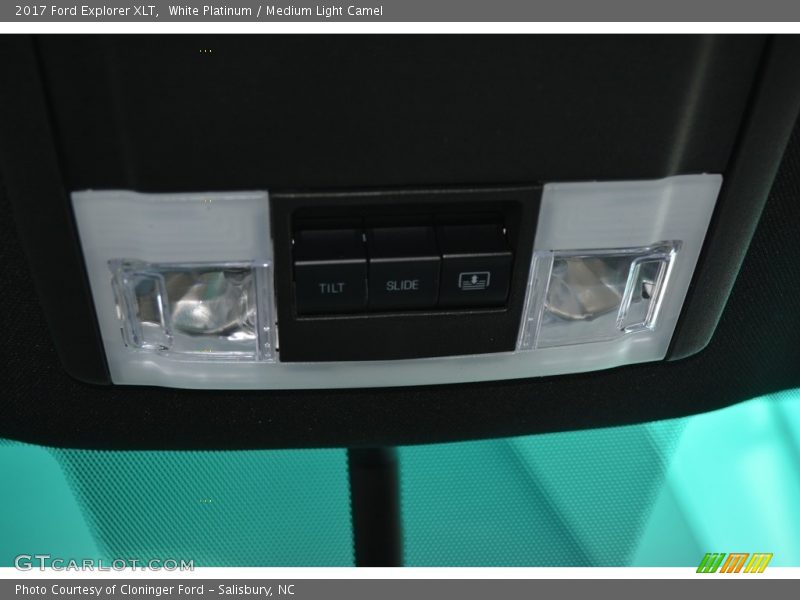 White Platinum / Medium Light Camel 2017 Ford Explorer XLT