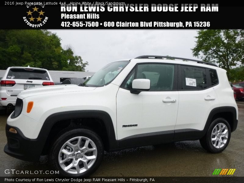 Alpine White / Black/Sandstorm 2016 Jeep Renegade Latitude 4x4