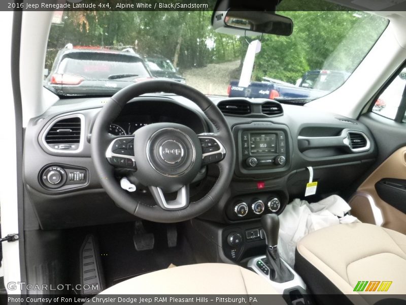 Alpine White / Black/Sandstorm 2016 Jeep Renegade Latitude 4x4