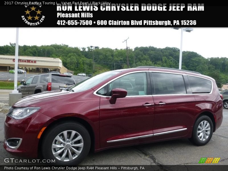 Velvet Red Pearl / Black/Alloy 2017 Chrysler Pacifica Touring L