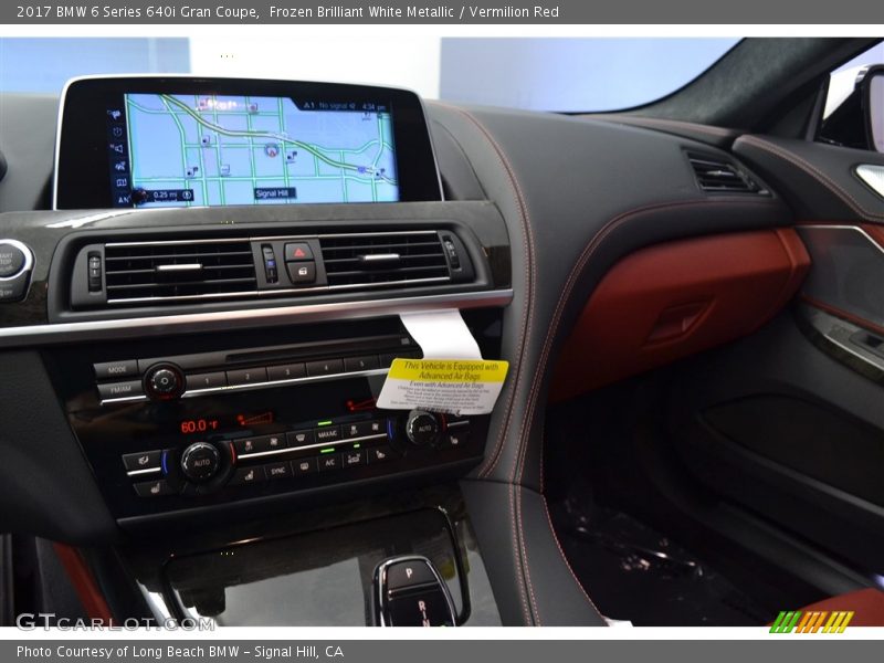 Frozen Brilliant White Metallic / Vermilion Red 2017 BMW 6 Series 640i Gran Coupe