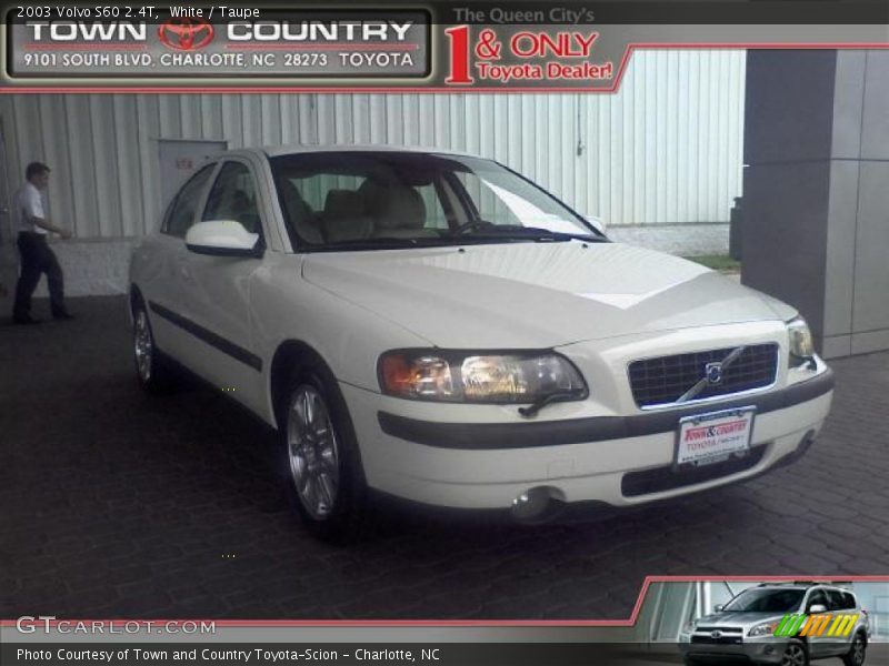 White / Taupe 2003 Volvo S60 2.4T