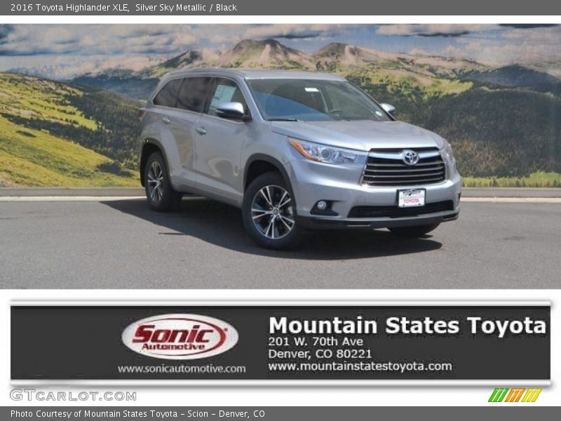 Silver Sky Metallic / Black 2016 Toyota Highlander XLE