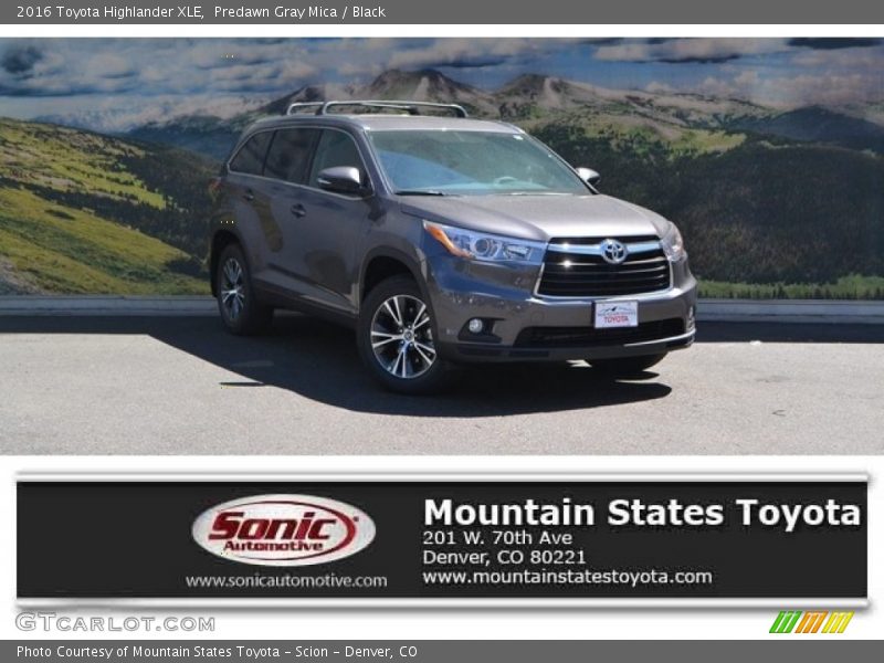 Predawn Gray Mica / Black 2016 Toyota Highlander XLE