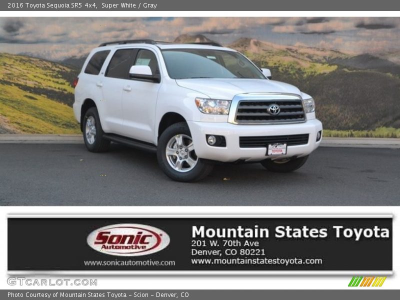 Super White / Gray 2016 Toyota Sequoia SR5 4x4