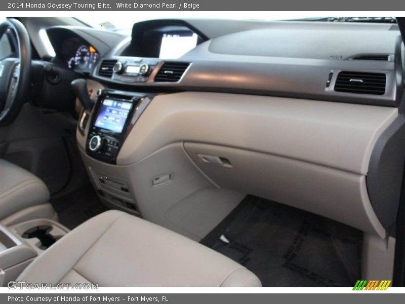 White Diamond Pearl / Beige 2014 Honda Odyssey Touring Elite