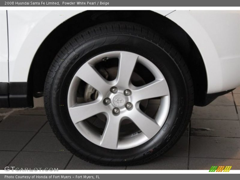 Powder White Pearl / Beige 2008 Hyundai Santa Fe Limited