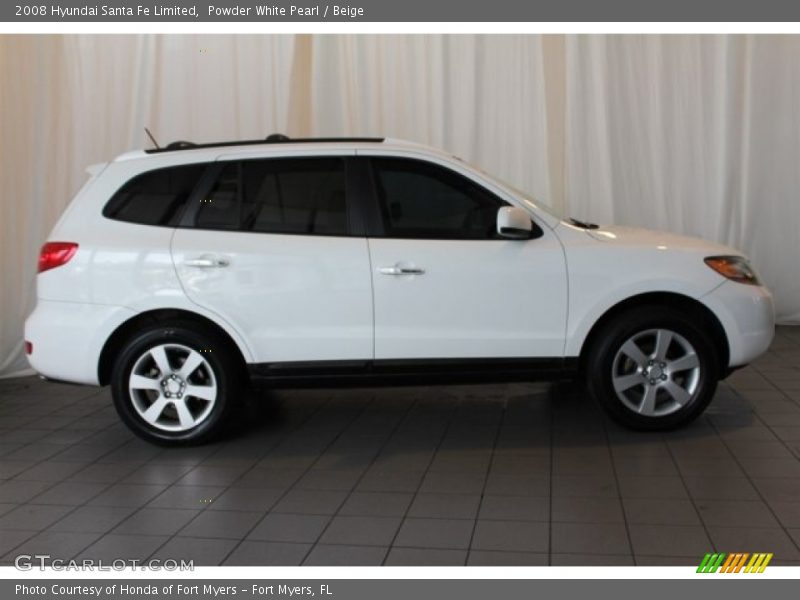 Powder White Pearl / Beige 2008 Hyundai Santa Fe Limited