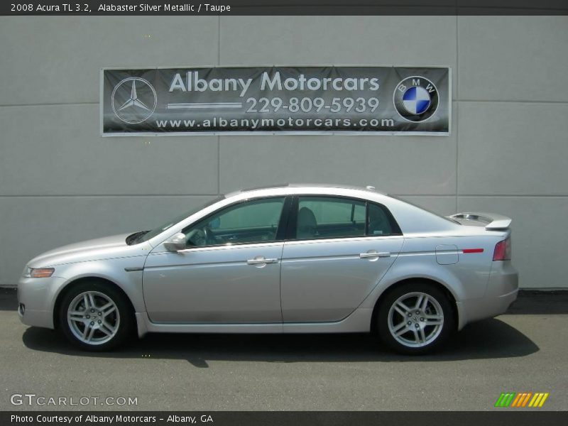 Alabaster Silver Metallic / Taupe 2008 Acura TL 3.2
