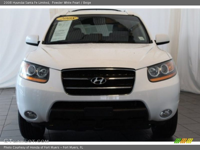 Powder White Pearl / Beige 2008 Hyundai Santa Fe Limited