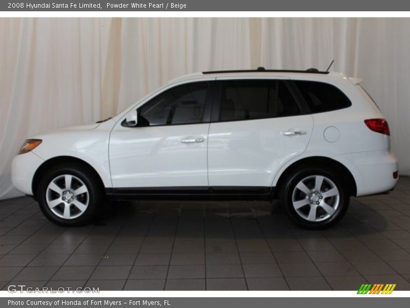 Powder White Pearl / Beige 2008 Hyundai Santa Fe Limited