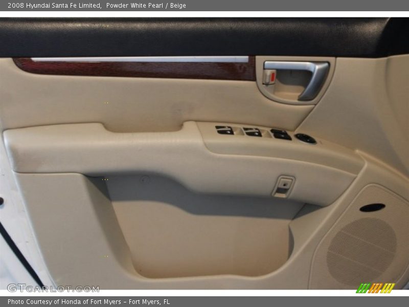 Powder White Pearl / Beige 2008 Hyundai Santa Fe Limited