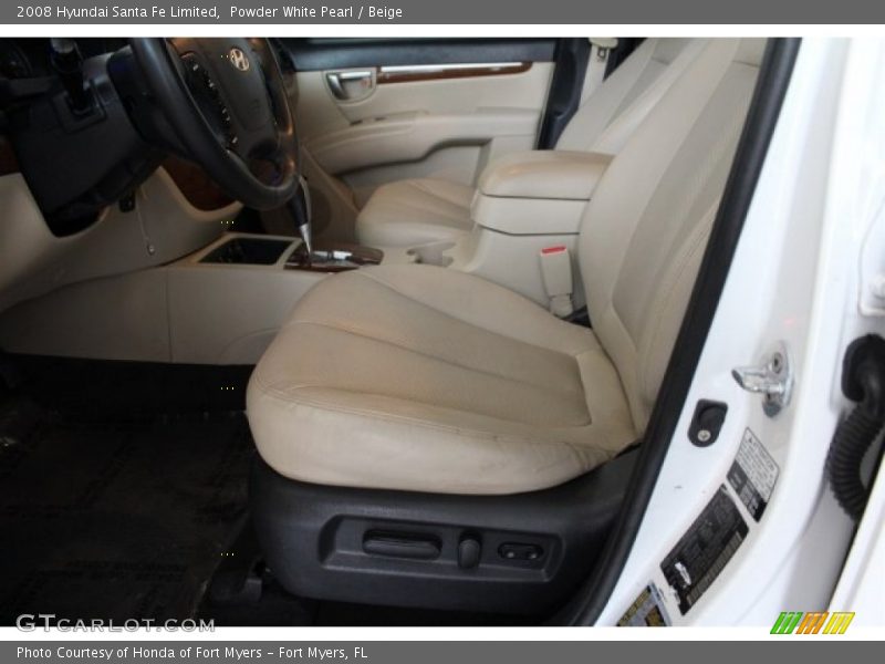 Powder White Pearl / Beige 2008 Hyundai Santa Fe Limited