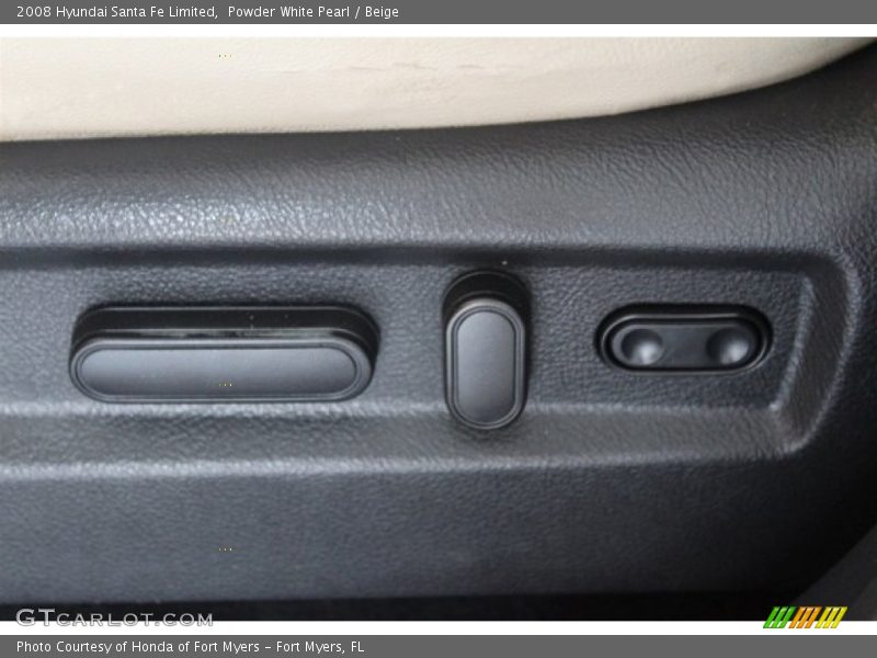 Powder White Pearl / Beige 2008 Hyundai Santa Fe Limited