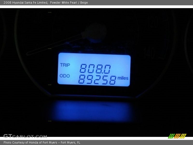 Powder White Pearl / Beige 2008 Hyundai Santa Fe Limited