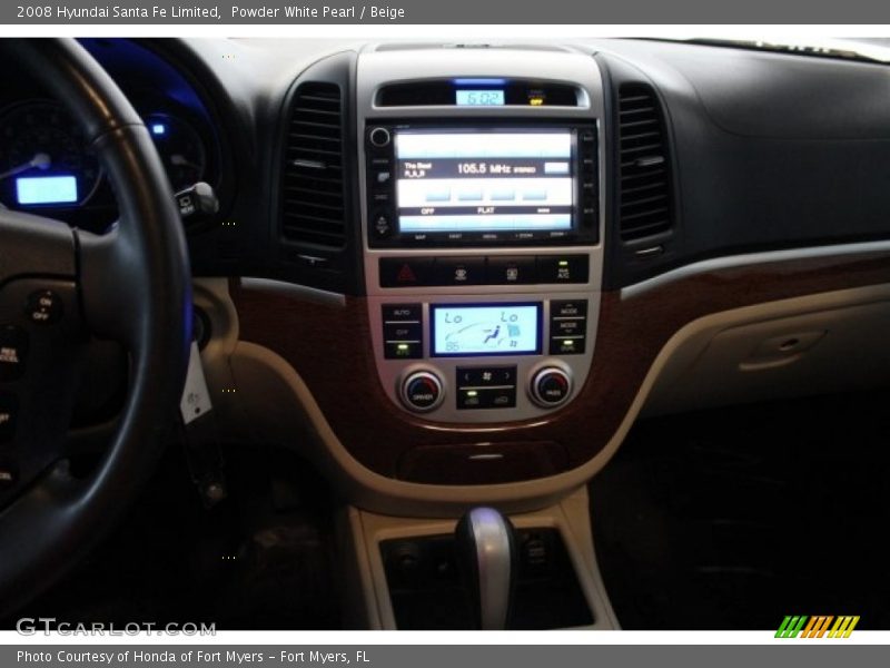Powder White Pearl / Beige 2008 Hyundai Santa Fe Limited