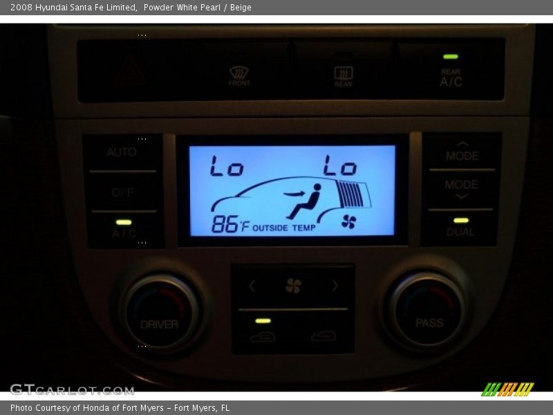 Powder White Pearl / Beige 2008 Hyundai Santa Fe Limited