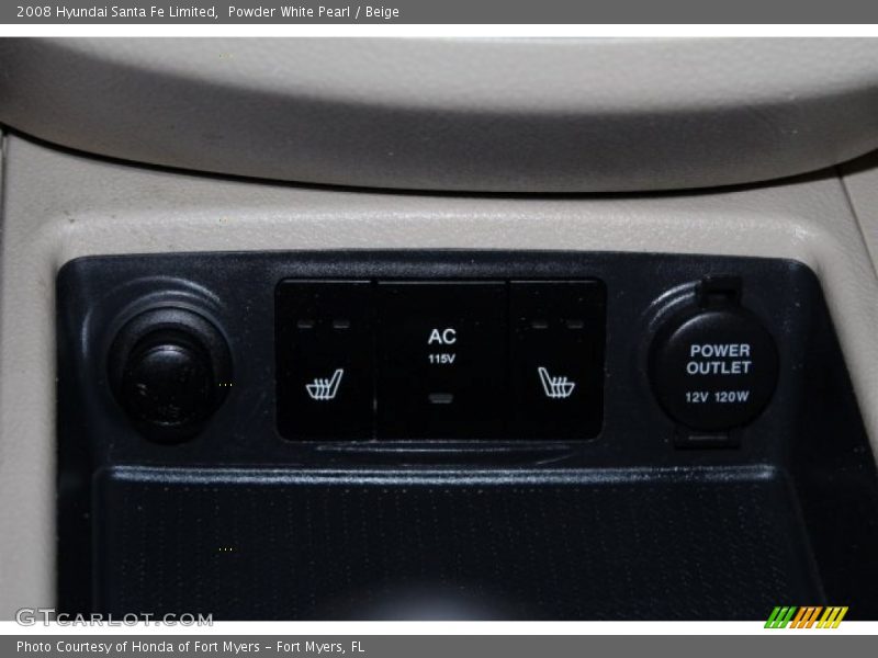 Powder White Pearl / Beige 2008 Hyundai Santa Fe Limited