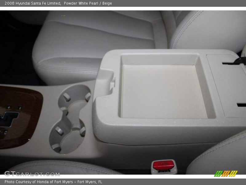 Powder White Pearl / Beige 2008 Hyundai Santa Fe Limited