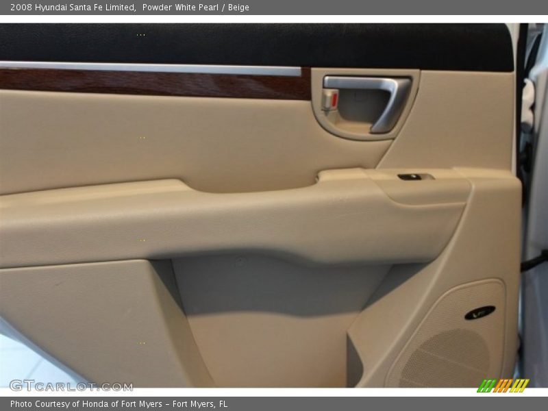 Powder White Pearl / Beige 2008 Hyundai Santa Fe Limited