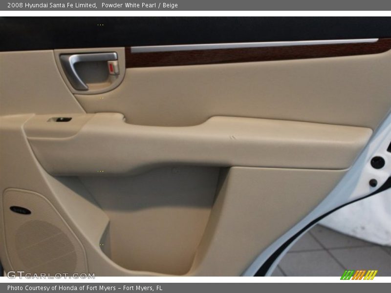 Powder White Pearl / Beige 2008 Hyundai Santa Fe Limited