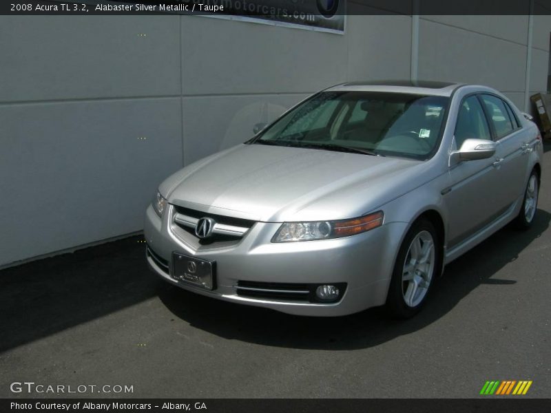 Alabaster Silver Metallic / Taupe 2008 Acura TL 3.2