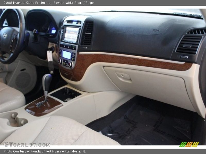 Powder White Pearl / Beige 2008 Hyundai Santa Fe Limited