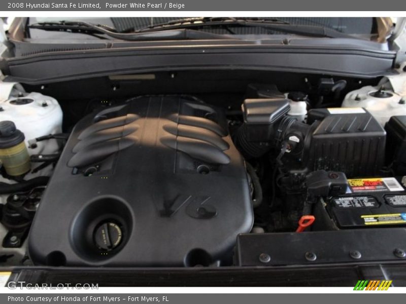 Powder White Pearl / Beige 2008 Hyundai Santa Fe Limited
