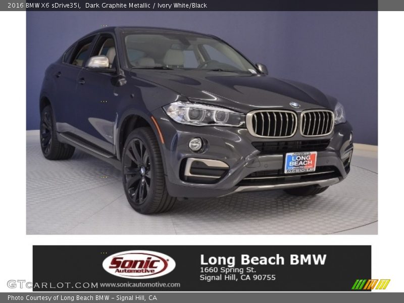 Dark Graphite Metallic / Ivory White/Black 2016 BMW X6 sDrive35i