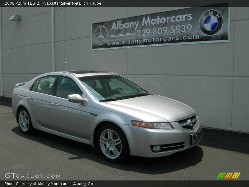 Alabaster Silver Metallic / Taupe 2008 Acura TL 3.2