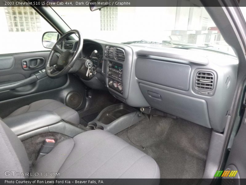 Dark Green Metallic / Graphite 2003 Chevrolet S10 LS Crew Cab 4x4
