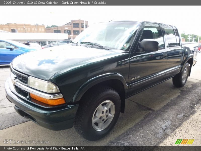 Dark Green Metallic / Graphite 2003 Chevrolet S10 LS Crew Cab 4x4