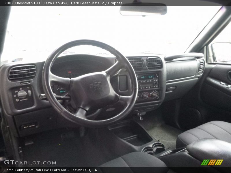Dark Green Metallic / Graphite 2003 Chevrolet S10 LS Crew Cab 4x4