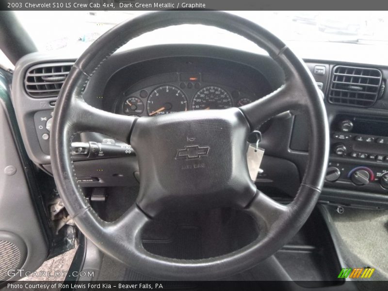 Dark Green Metallic / Graphite 2003 Chevrolet S10 LS Crew Cab 4x4