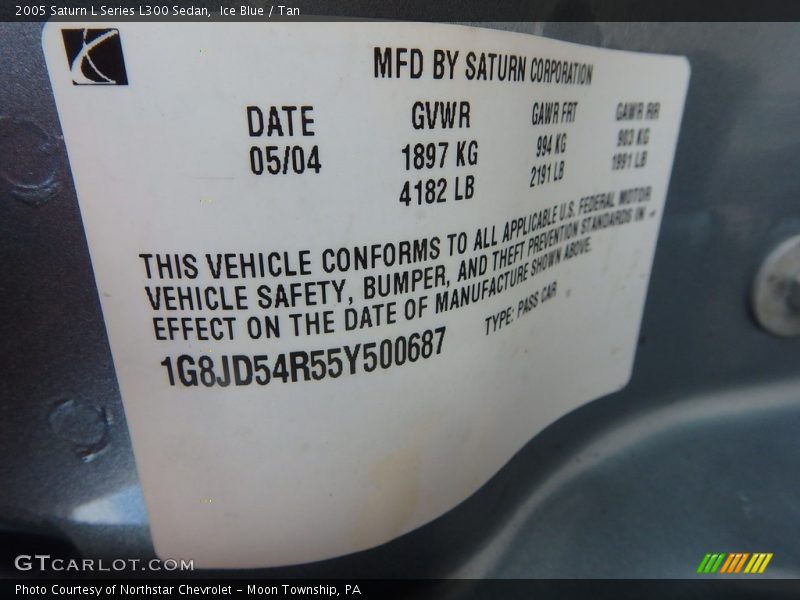 Ice Blue / Tan 2005 Saturn L Series L300 Sedan