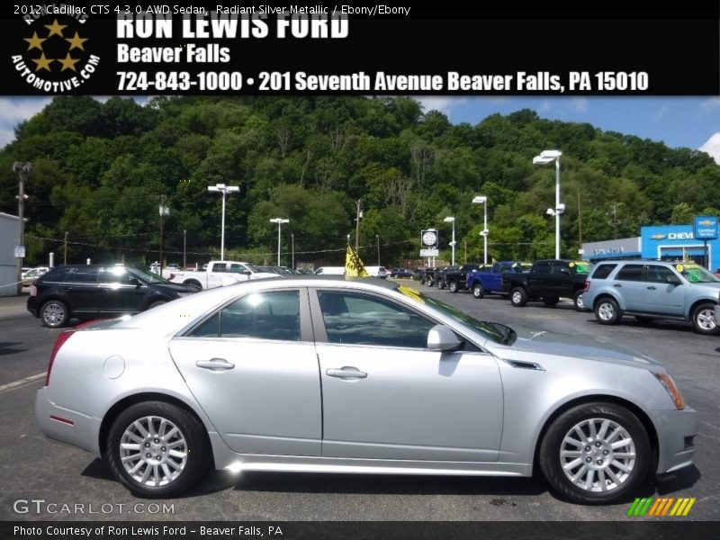 Radiant Silver Metallic / Ebony/Ebony 2012 Cadillac CTS 4 3.0 AWD Sedan