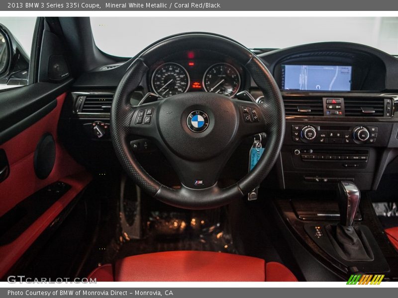 Mineral White Metallic / Coral Red/Black 2013 BMW 3 Series 335i Coupe