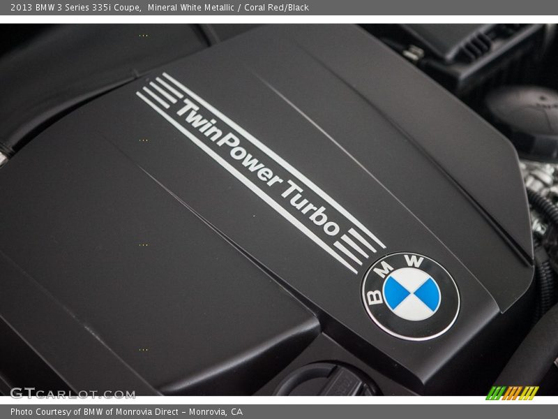 Mineral White Metallic / Coral Red/Black 2013 BMW 3 Series 335i Coupe