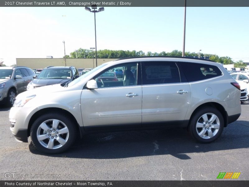 Champagne Silver Metallic / Ebony 2017 Chevrolet Traverse LT AWD