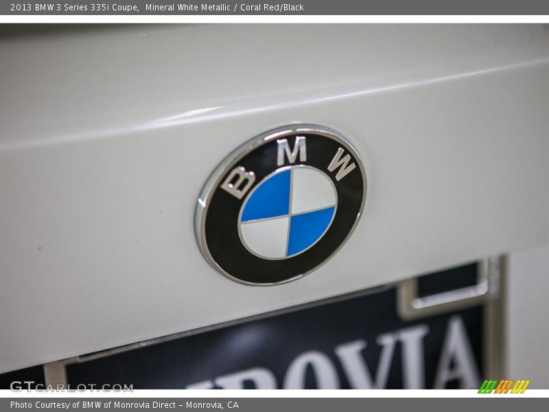 Mineral White Metallic / Coral Red/Black 2013 BMW 3 Series 335i Coupe