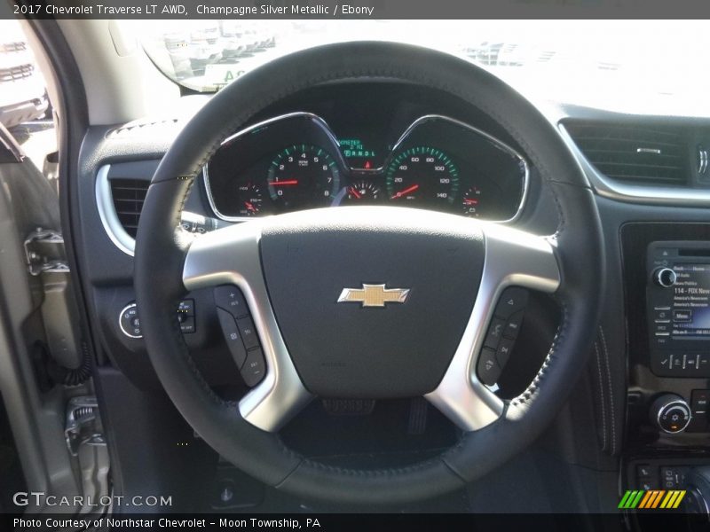 Champagne Silver Metallic / Ebony 2017 Chevrolet Traverse LT AWD