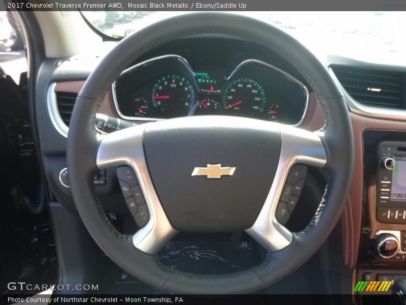 Mosaic Black Metallic / Ebony/Saddle Up 2017 Chevrolet Traverse Premier AWD